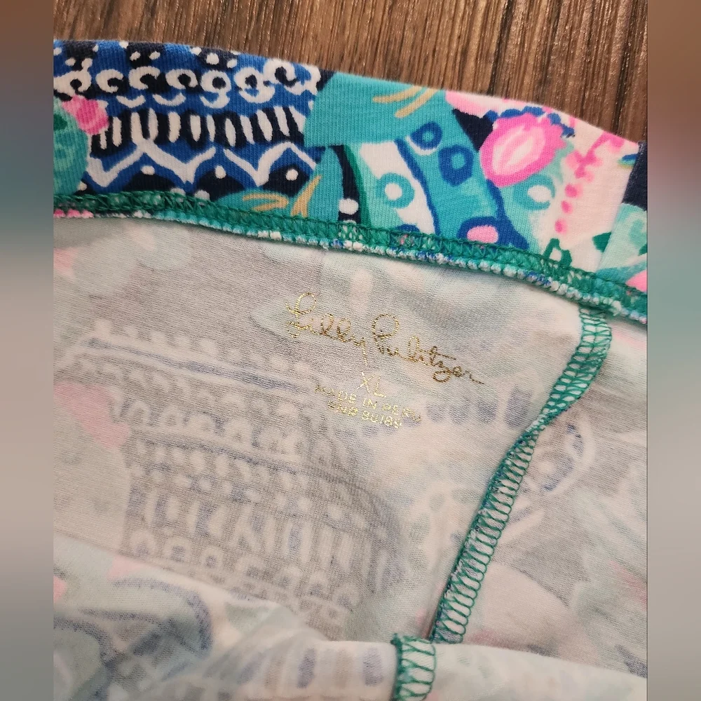 Girls'  Lilly Pulitzer Navy Floral Print Leggings - Multicolor